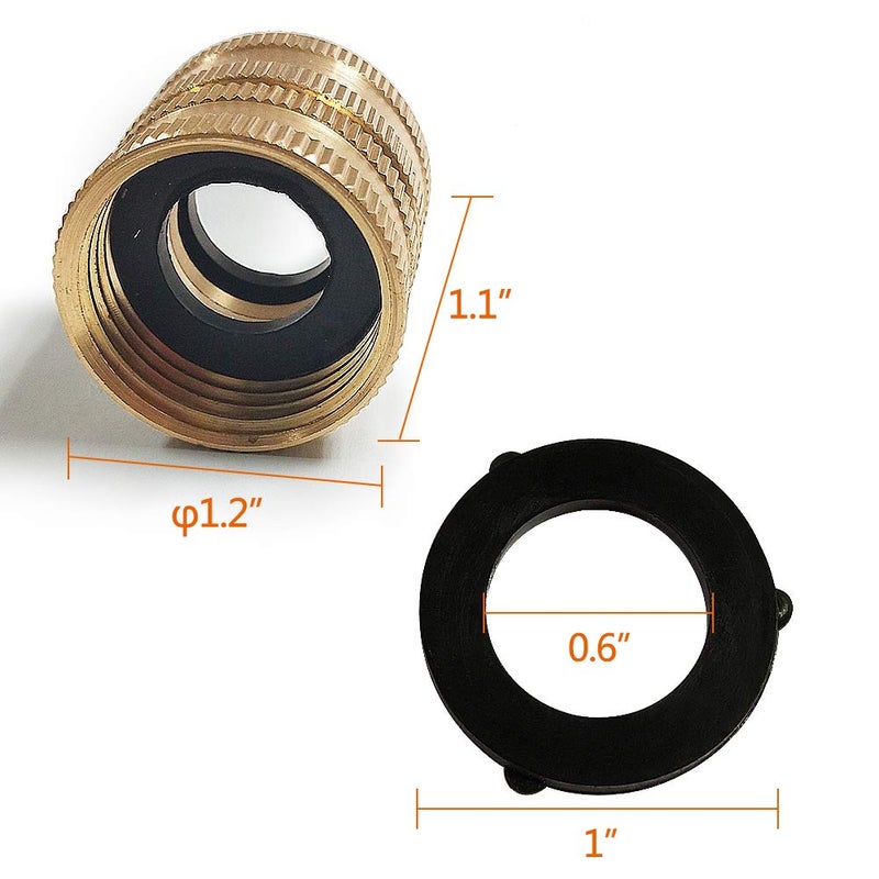 Twinkle Star 2 Pack 3/4" Brass Garden Hose Connector with Dual Swivel for Male Hose to Male Hose, Double Female - Image 3